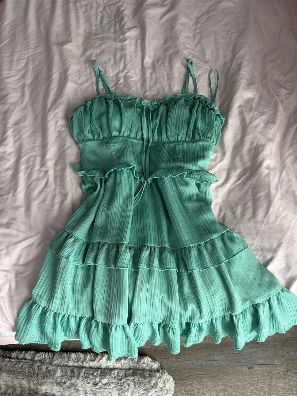 wild fable Mint Green Ruffle Tiered Sundress